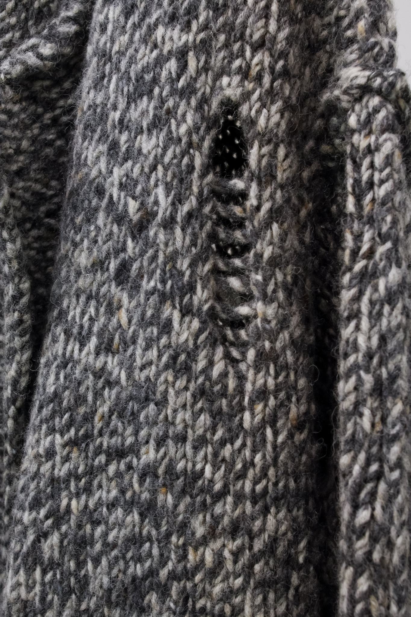 R13 AW/21 Grey Oversized Lapel Sweater Coat