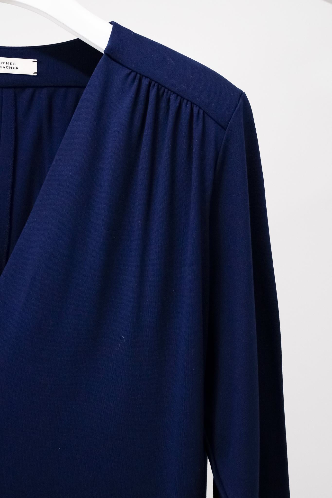 Dorothee Schumacher Soft Essence Petroleum Blue V-Neck Dress