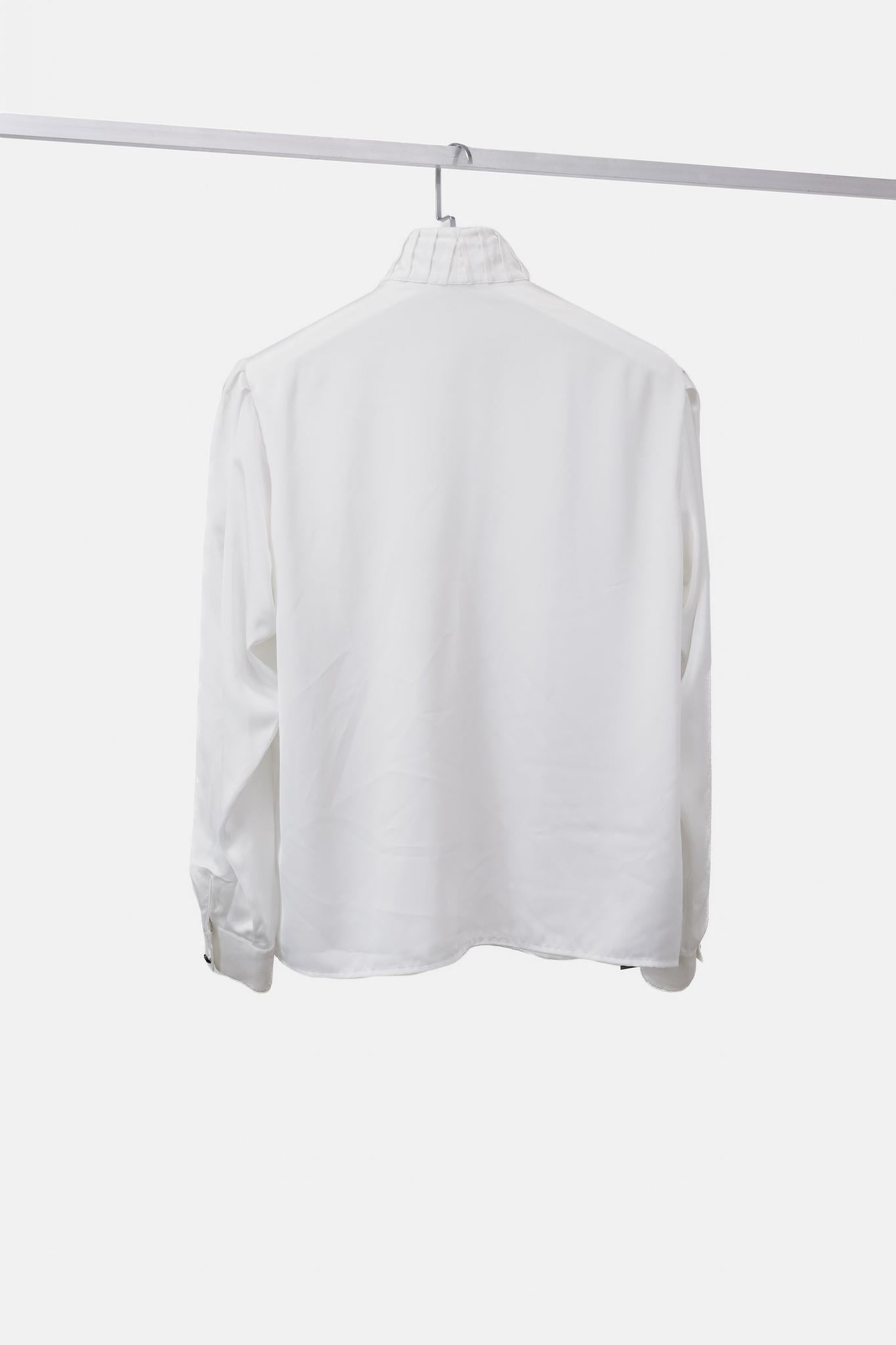 Louis Féraud Satin Pintuck Blouse