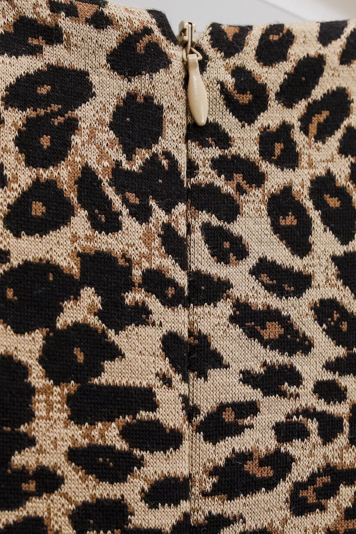 Max Mara Animal Print Jersey Midi Dress