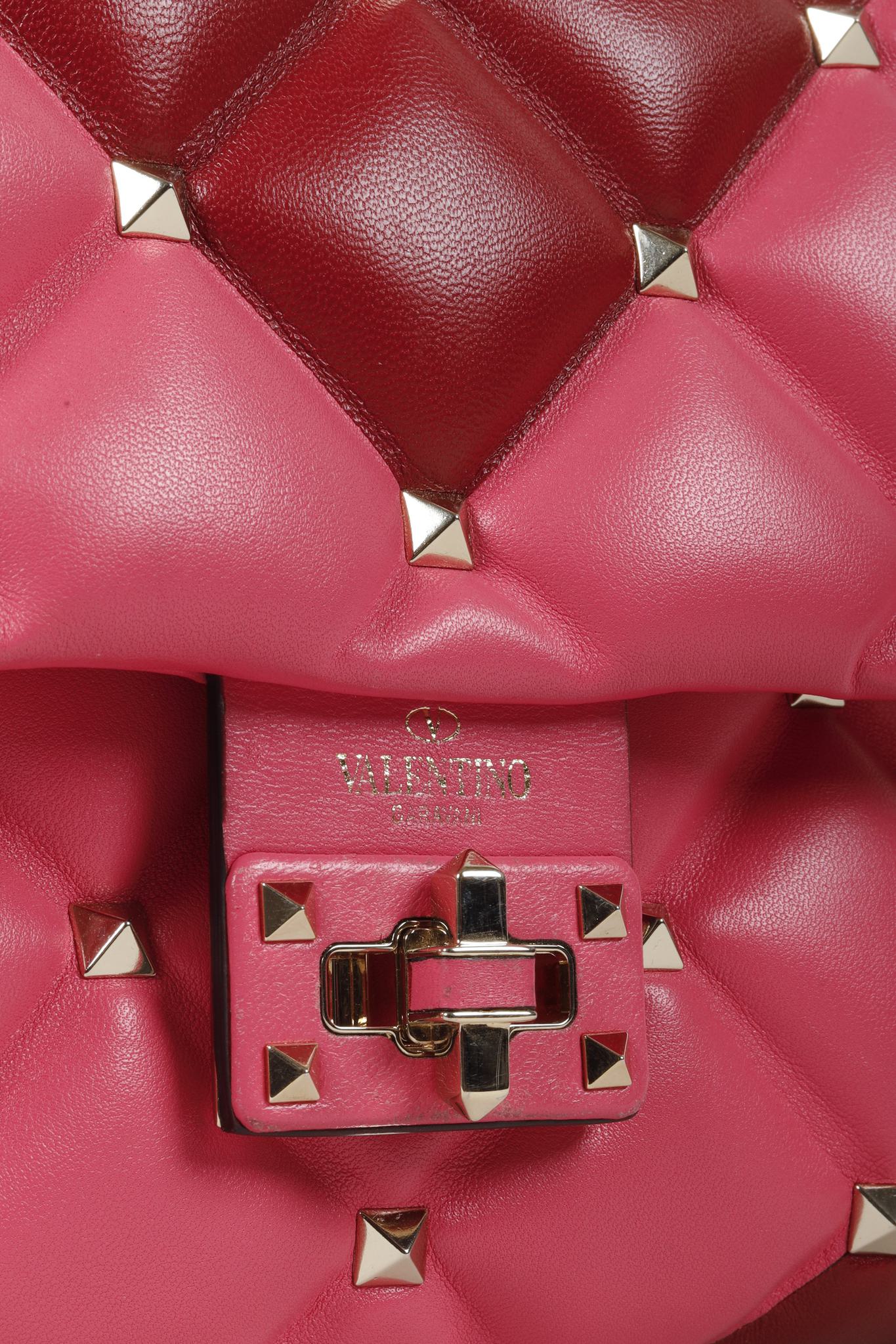 Valentino Shadow Pink Nappa Candystud Medium Handbag