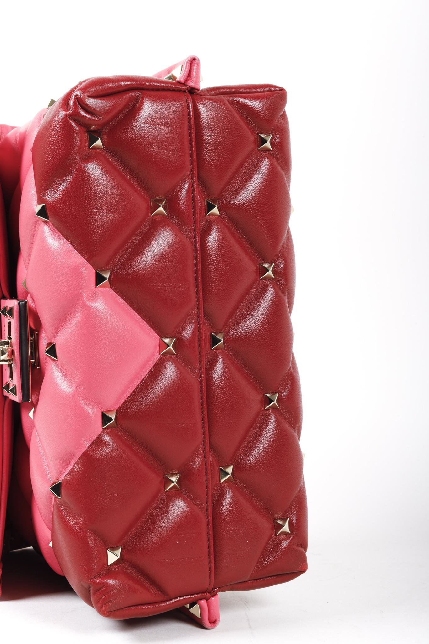 Valentino Shadow Pink Nappa Candystud Medium Handbag