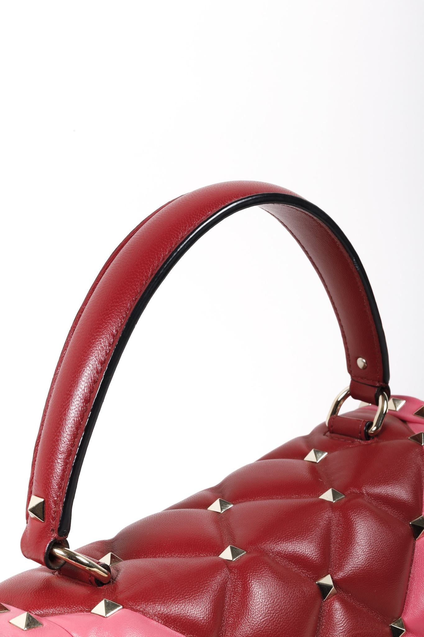 Valentino Shadow Pink Nappa Candystud Medium Handbag