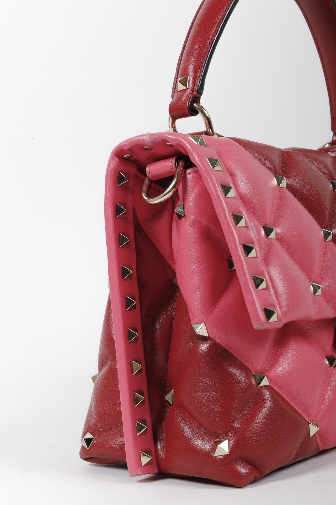 Valentino Shadow Pink Nappa Candystud Medium Handbag