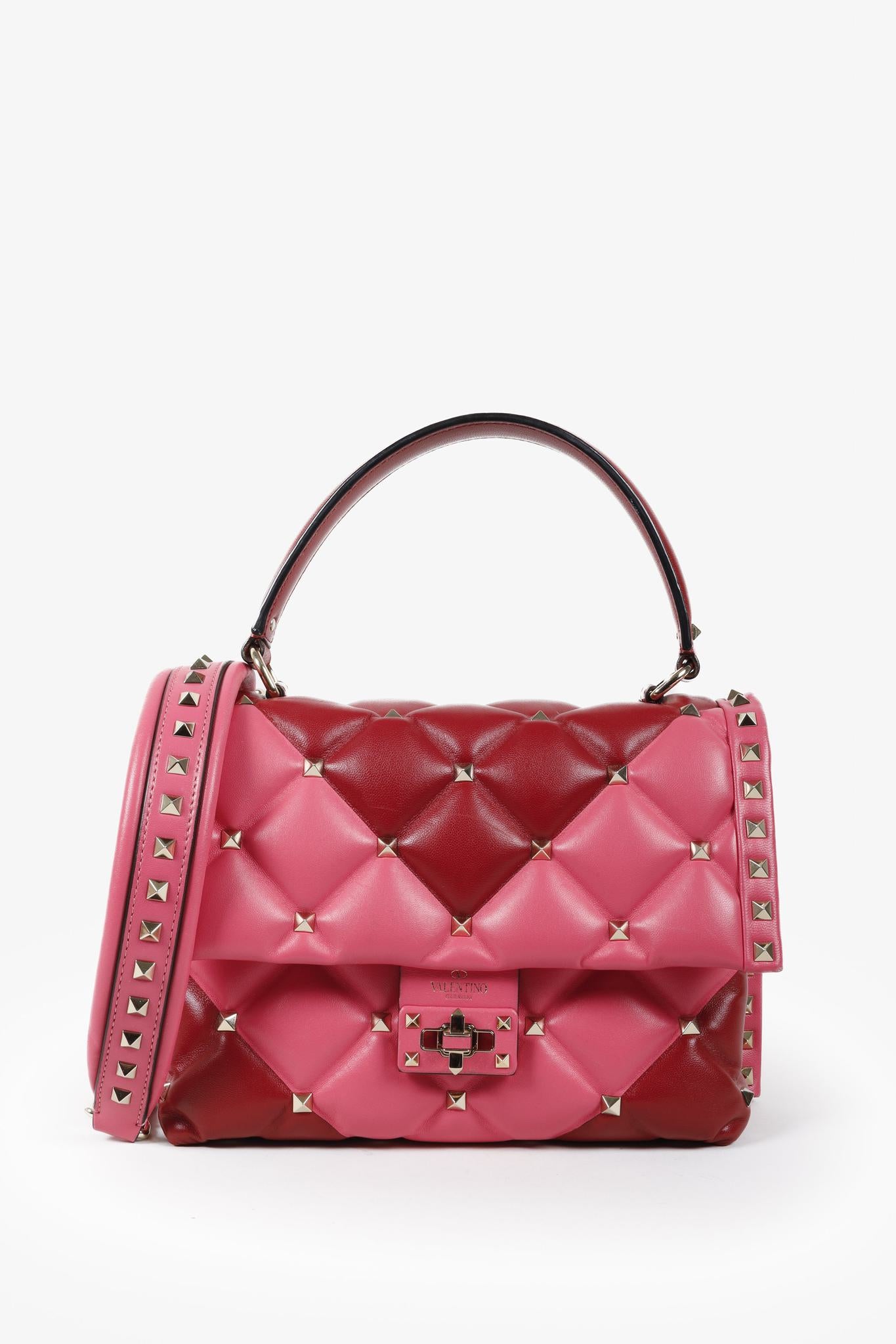 Valentino Shadow Pink Nappa Candystud Medium Handbag