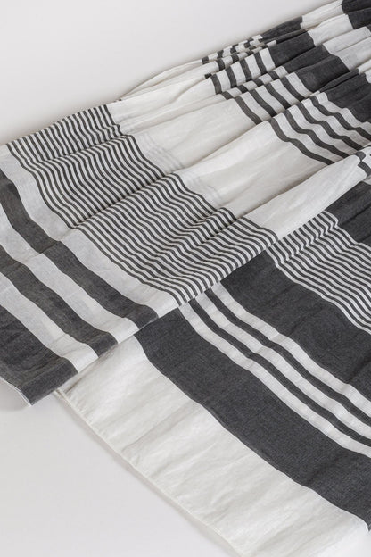 Annette Gortz Gray Striped Sheer Scarf