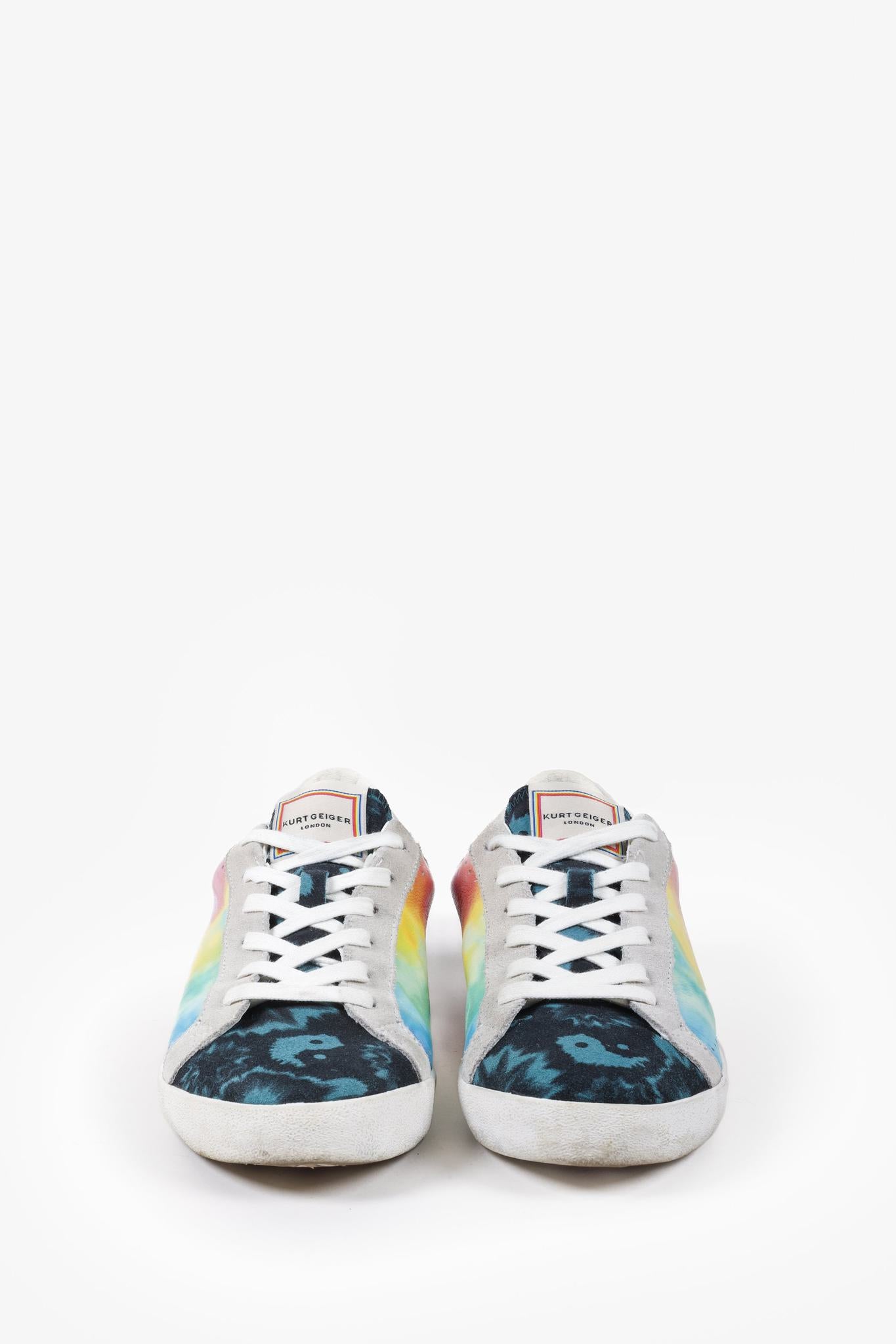 Kurt Geiger Lexi Eagle Rainbow Tie-Dye Sneakers