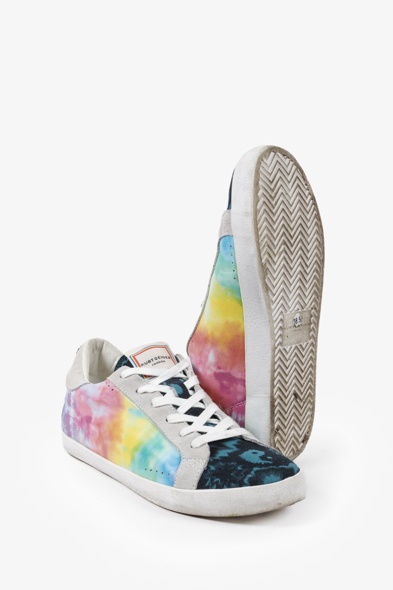 Kurt Geiger Lexi Eagle Rainbow Tie-Dye Sneakers