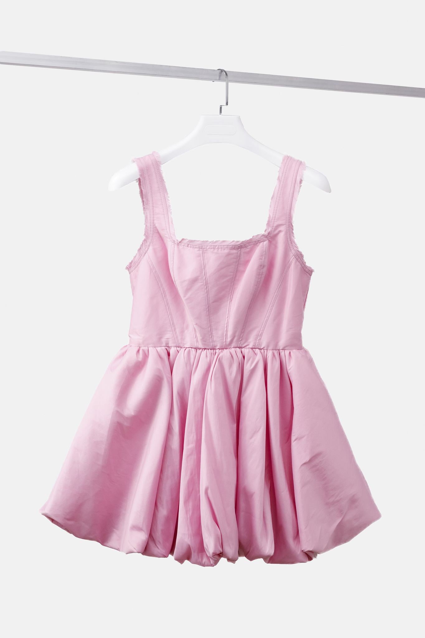 Aje Pink Suzette Bubble Mini Dress