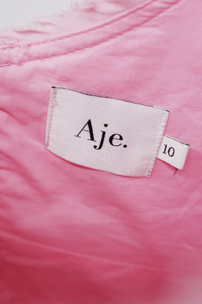 Aje Pink Suzette Bubble Mini Dress