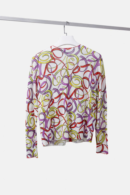 Escada Sport Multicolor Printed Knit Cardigan