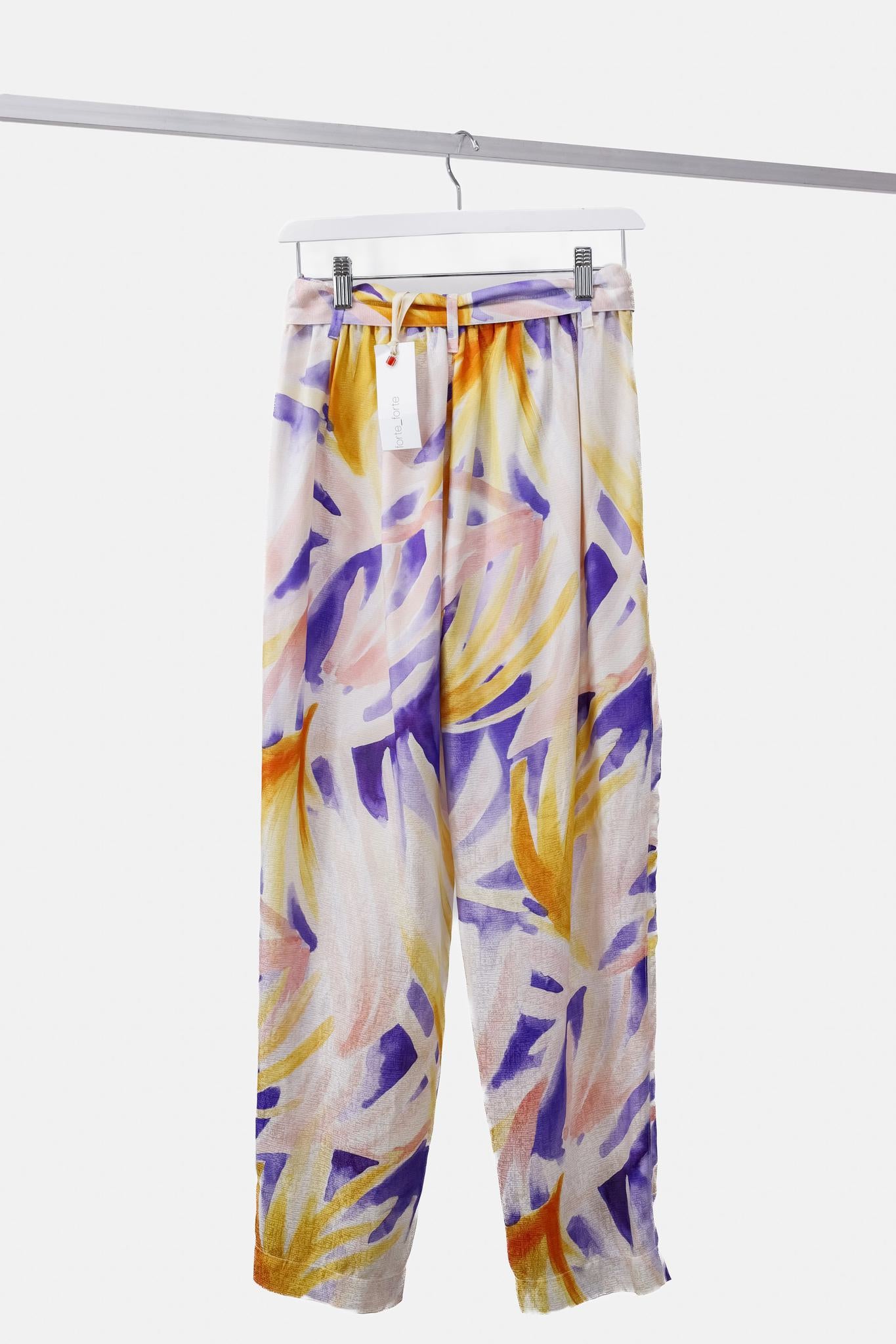 Forte_Forte 6293 Panarea Printed Silk Pants