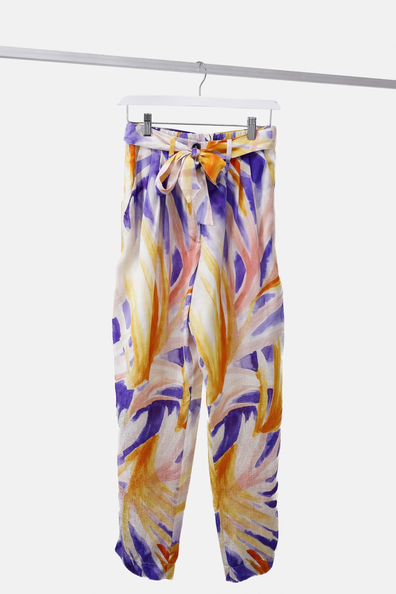 Forte_Forte 6293 Panarea Printed Silk Pants