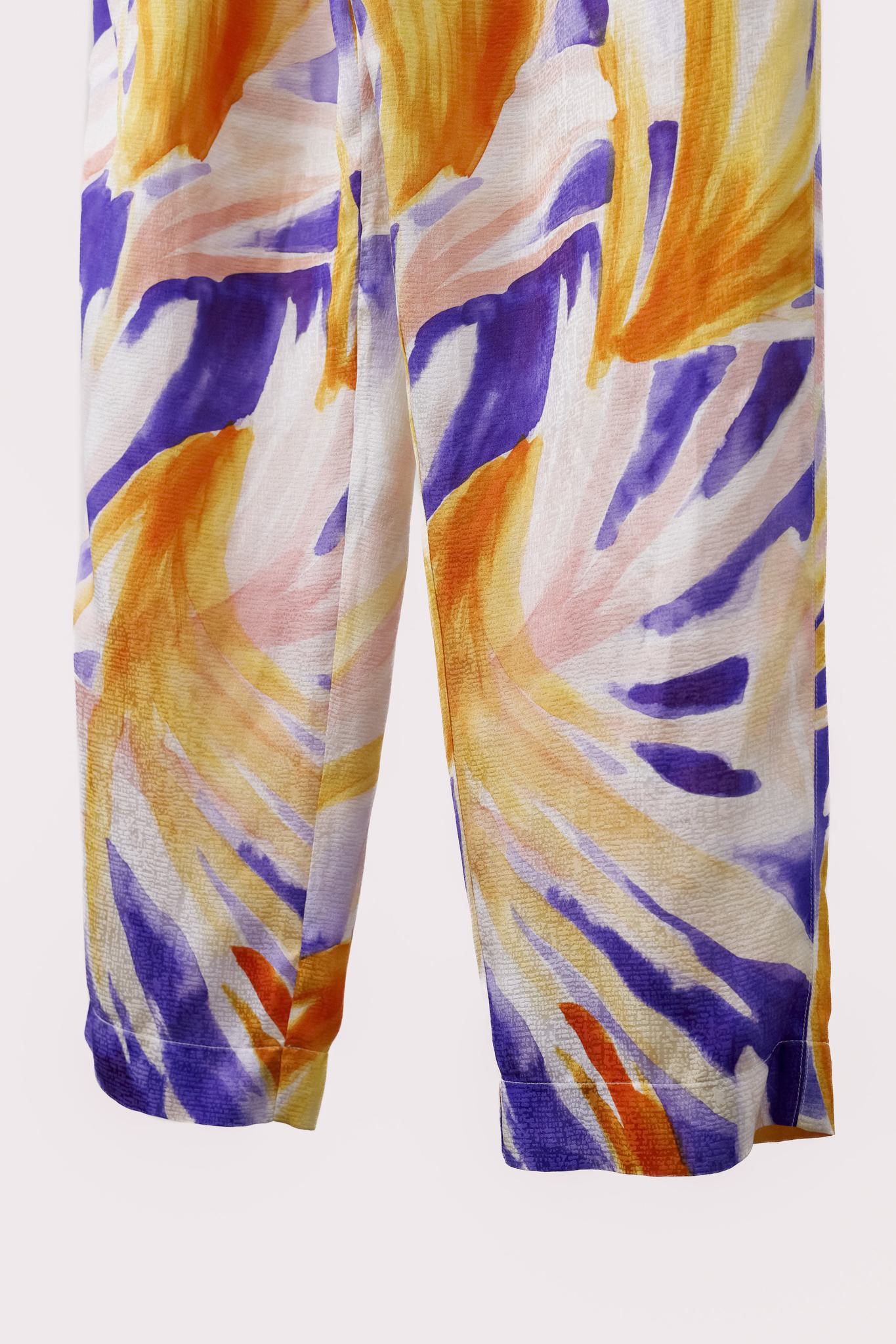 Forte_Forte 6293 Panarea Printed Silk Pants