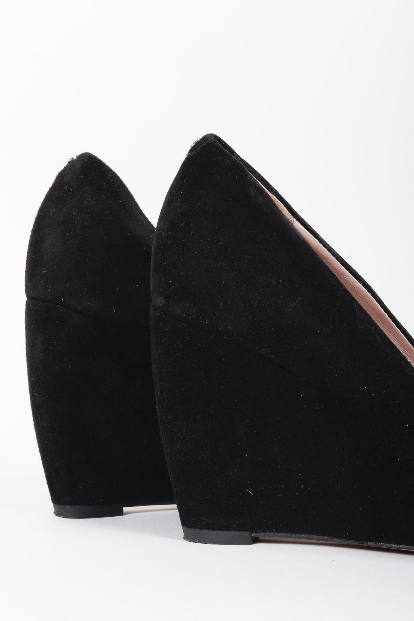 Gucci Black Suede Wedge Heels