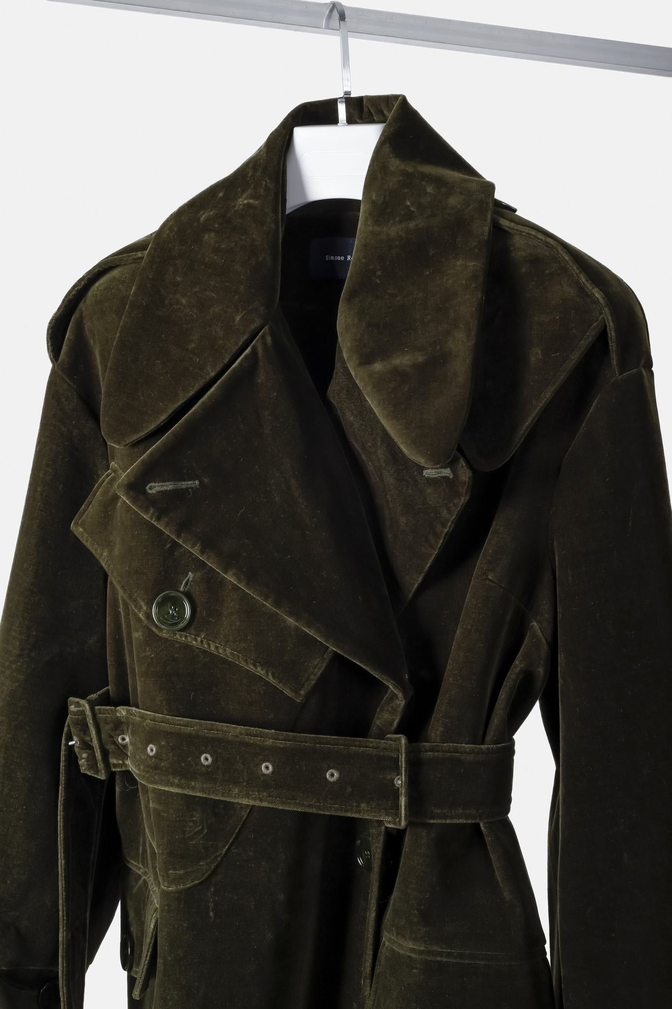 Simone Rocha Fall 2017 Runway Forest Green Velvet Trench Coat
