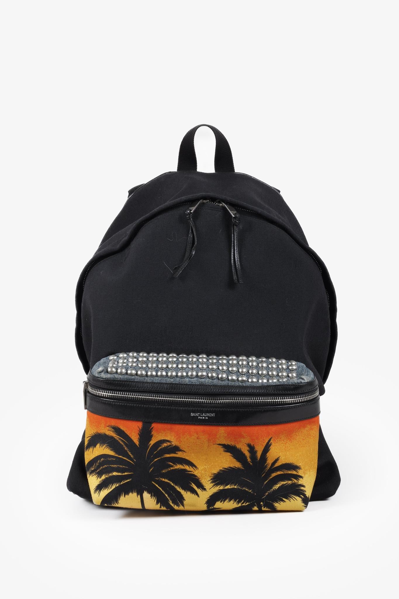 Saint Laurent Sunset and Denim Black City Backpack