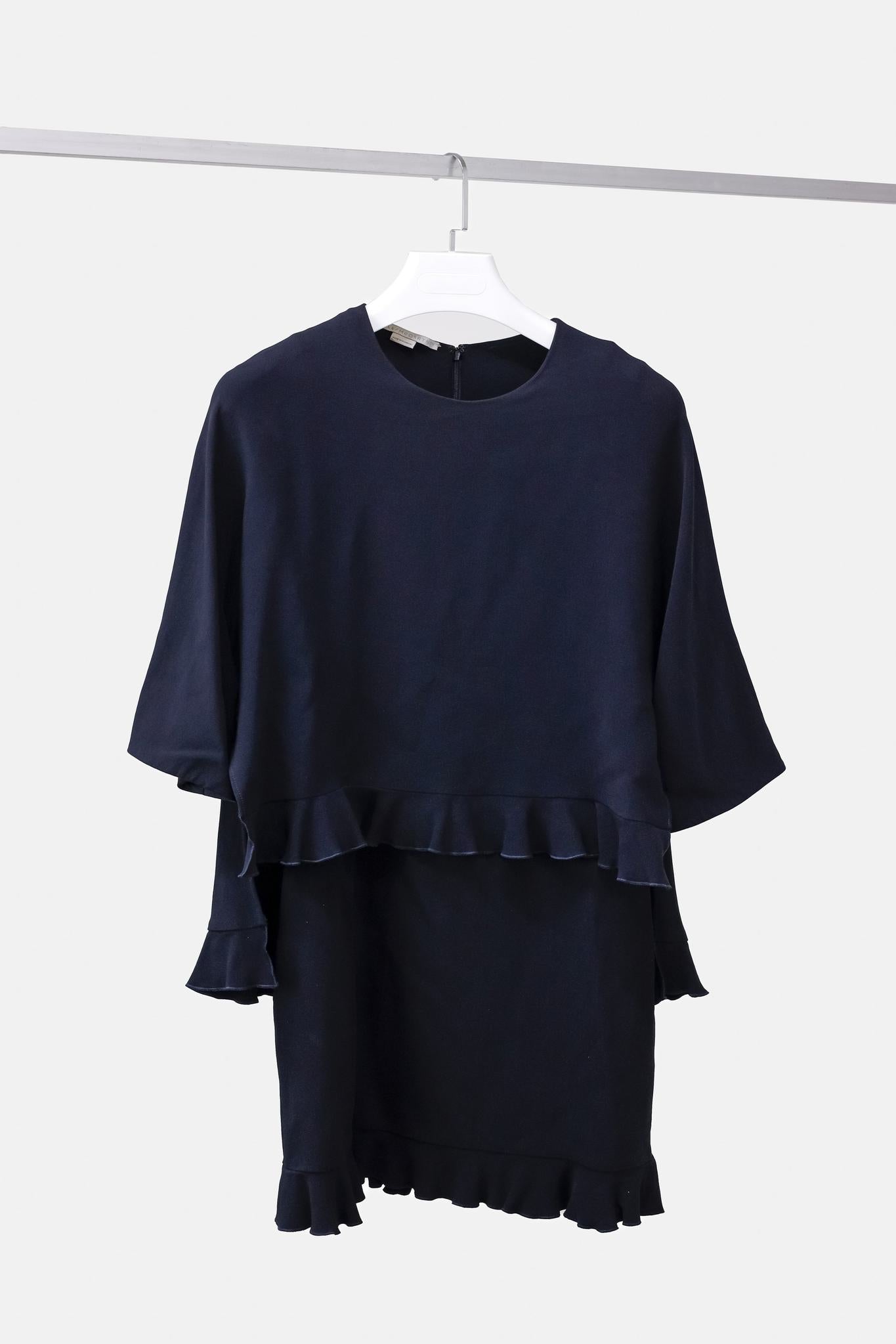 Stella McCartney Navy Layered Ruffle Dress