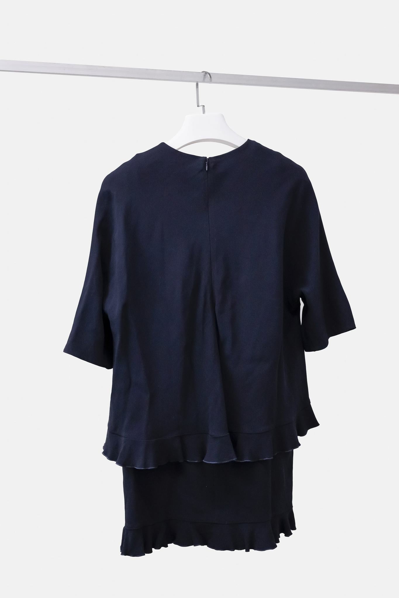 Stella McCartney Navy Layered Ruffle Dress