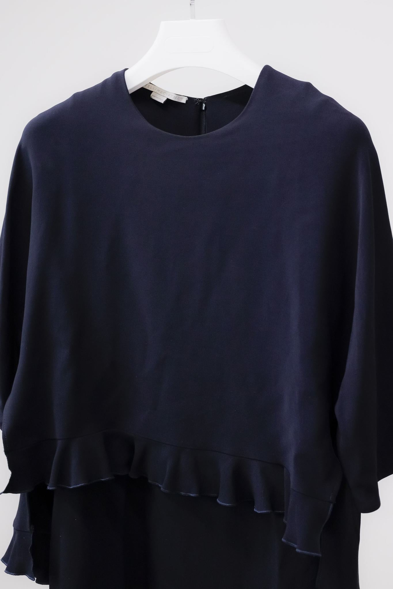 Stella McCartney Navy Layered Ruffle Dress