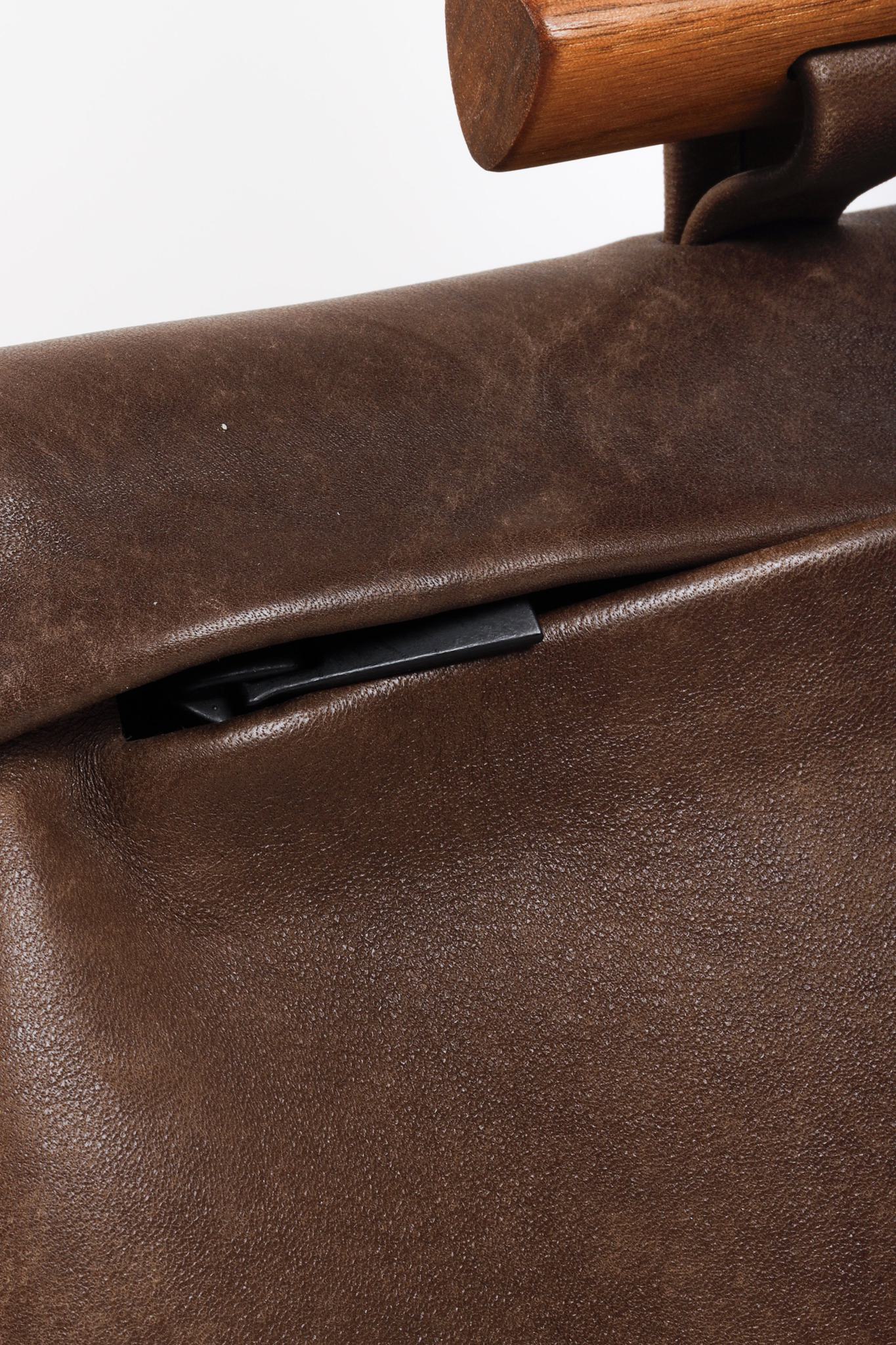 Olbrish Brown Leather Trapeze Shoulder Bag