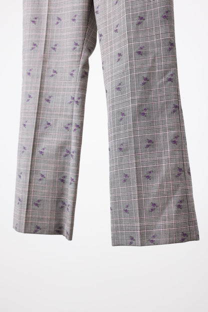 Altuzarra Adler Floral-Embroidered Prince of Wales Check Trousers