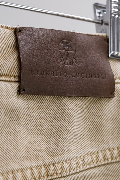 Brunello Cucinelli Tan Denim Monilo The Boyish Jeans