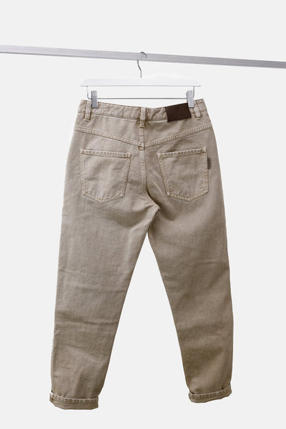 Brunello Cucinelli Tan Denim Monilo The Boyish Jeans