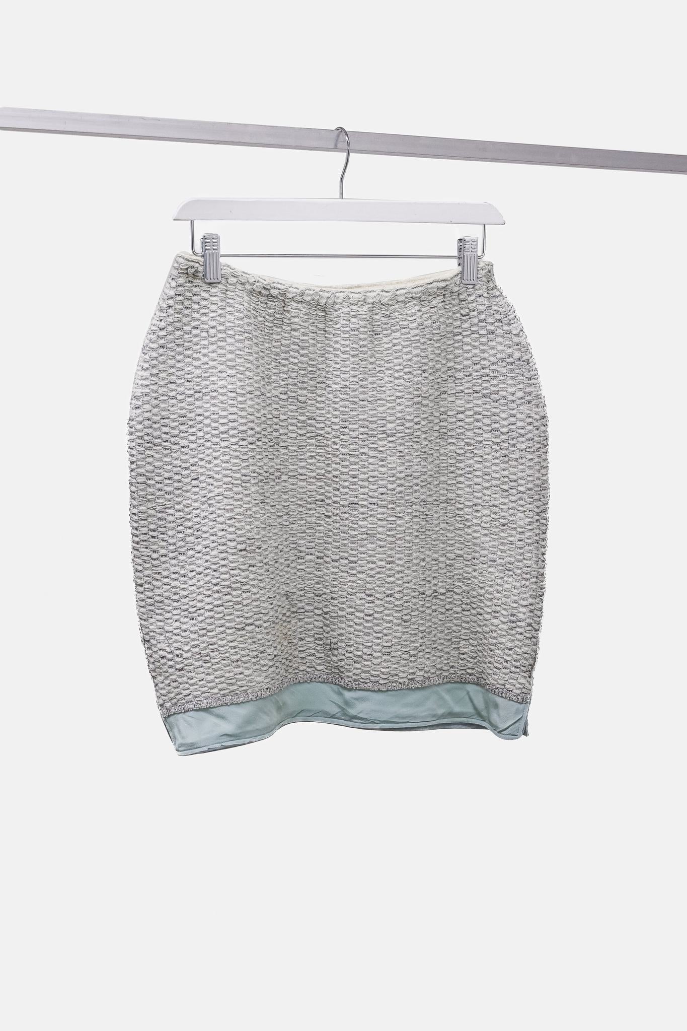 Prada Woven Blue Hem Mini Skirt