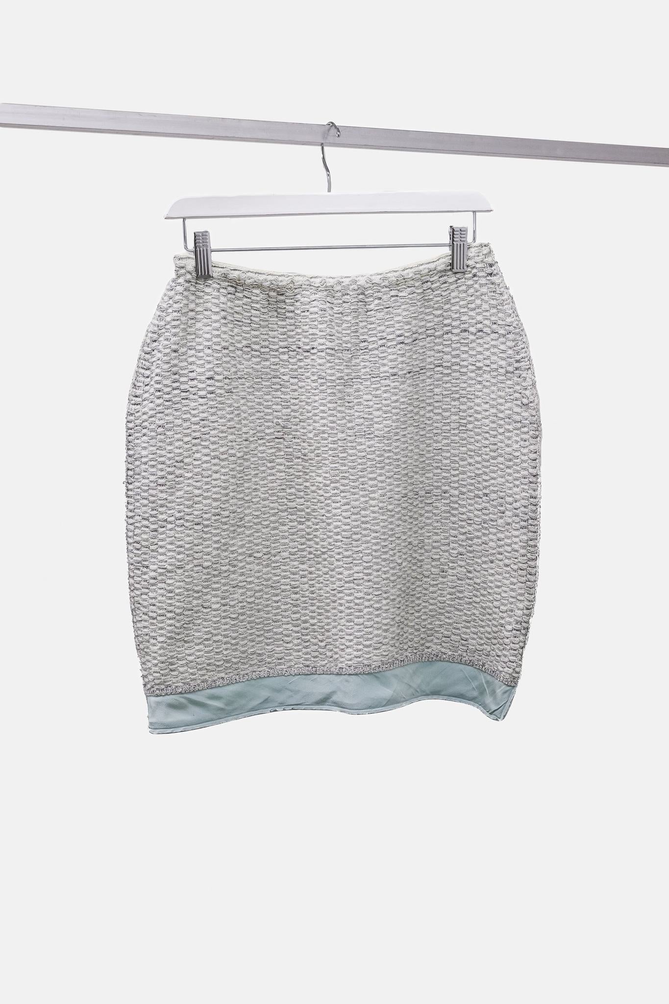 Prada Woven Blue Hem Mini Skirt