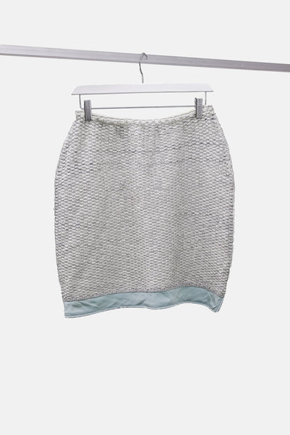 Prada Woven Blue Hem Mini Skirt