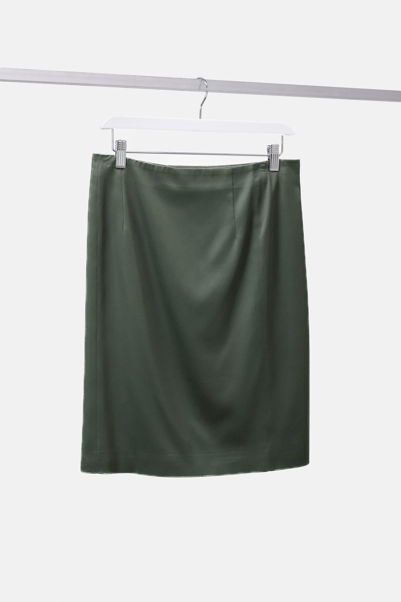 Acne Studios Kassia Green Satin Skirt