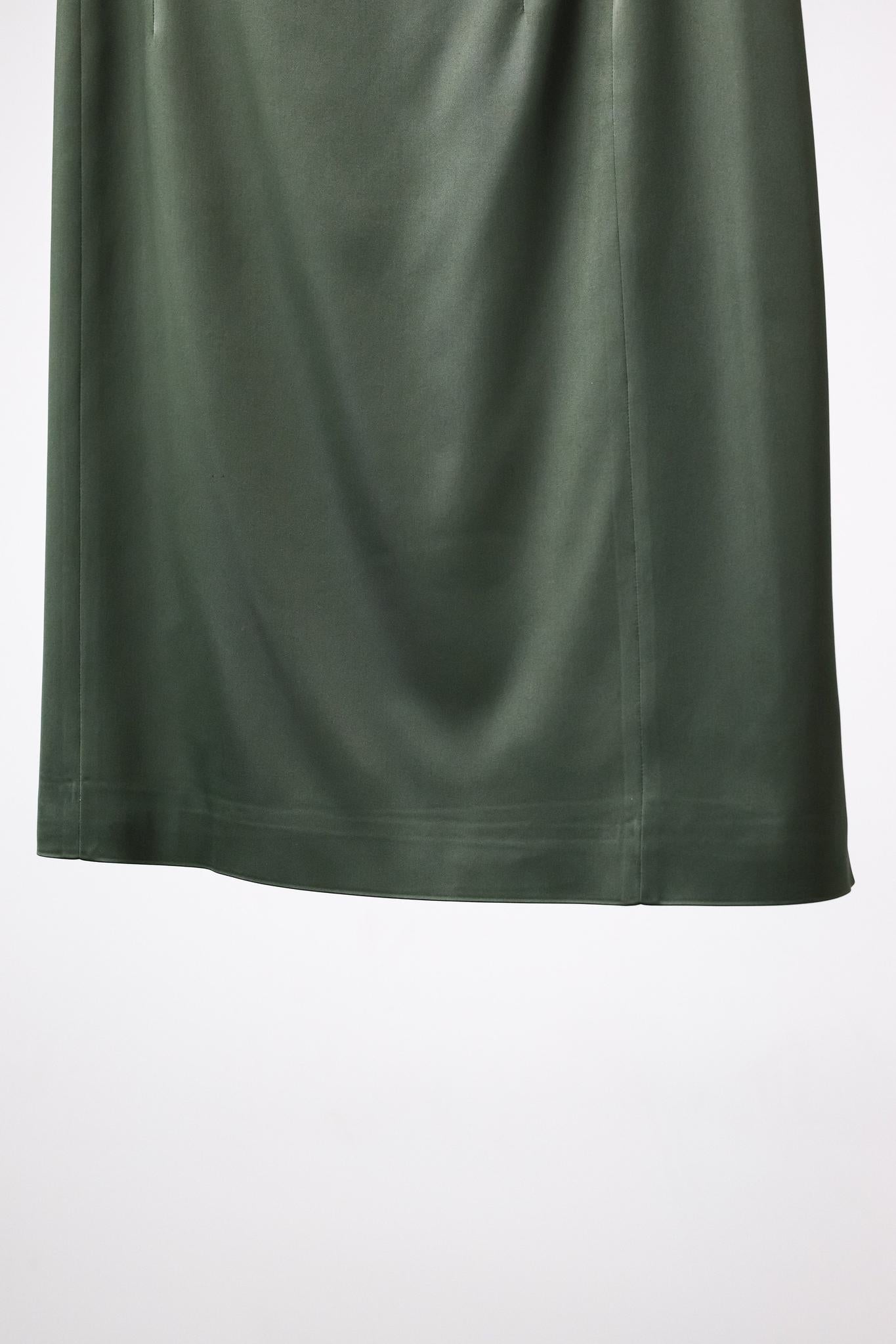Acne Studios Kassia Green Satin Skirt