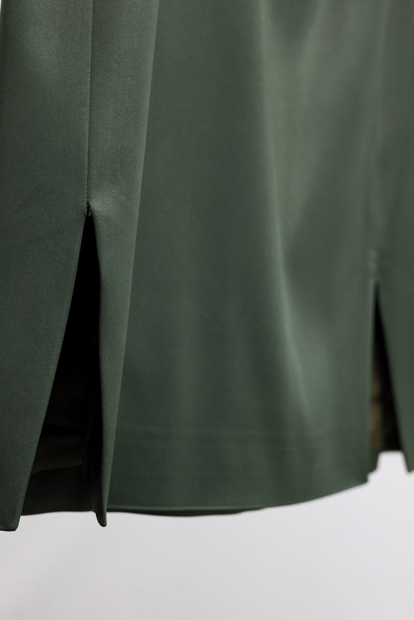 Acne Studios Kassia Green Satin Skirt