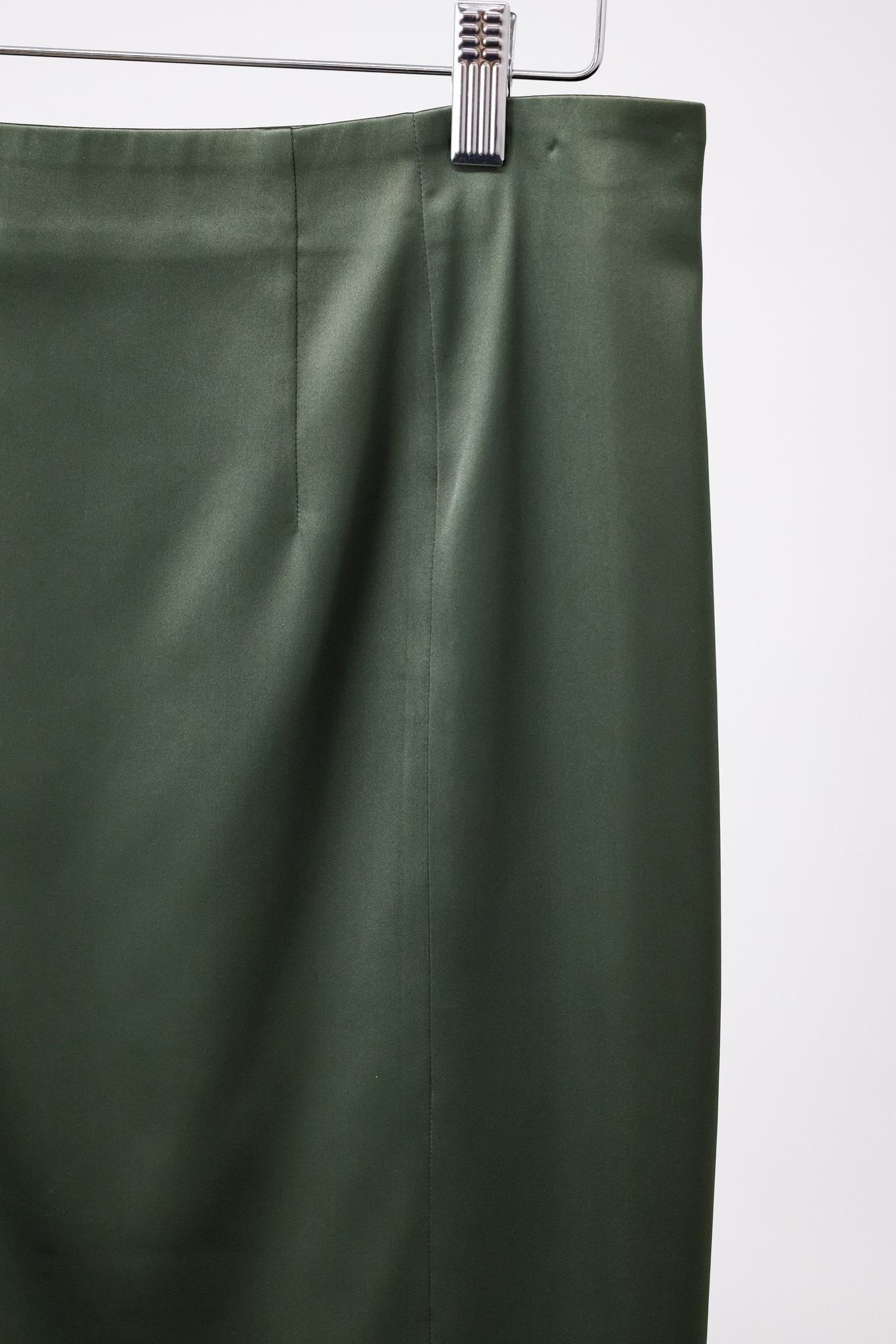 Acne Studios Kassia Green Satin Skirt