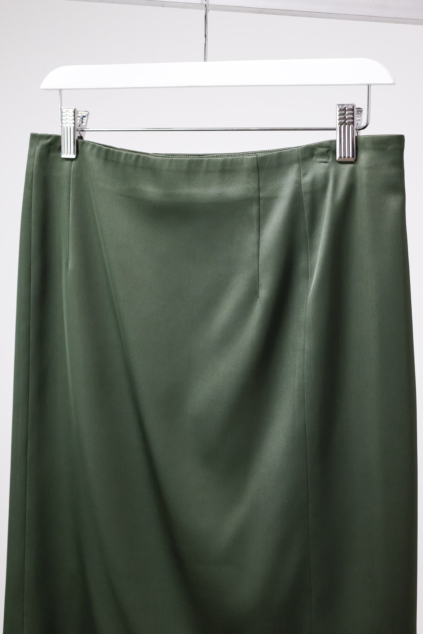 Acne Studios Kassia Green Satin Skirt