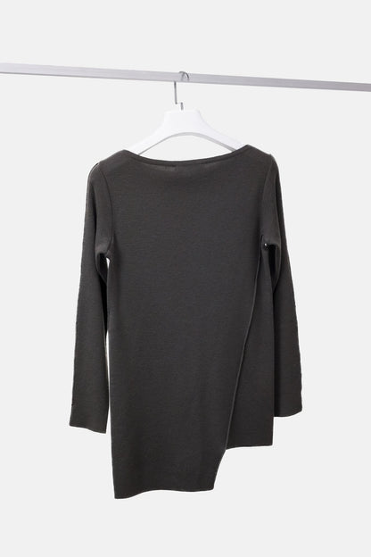 Annette Gortz Grey Asymmetrical Wool Sweater