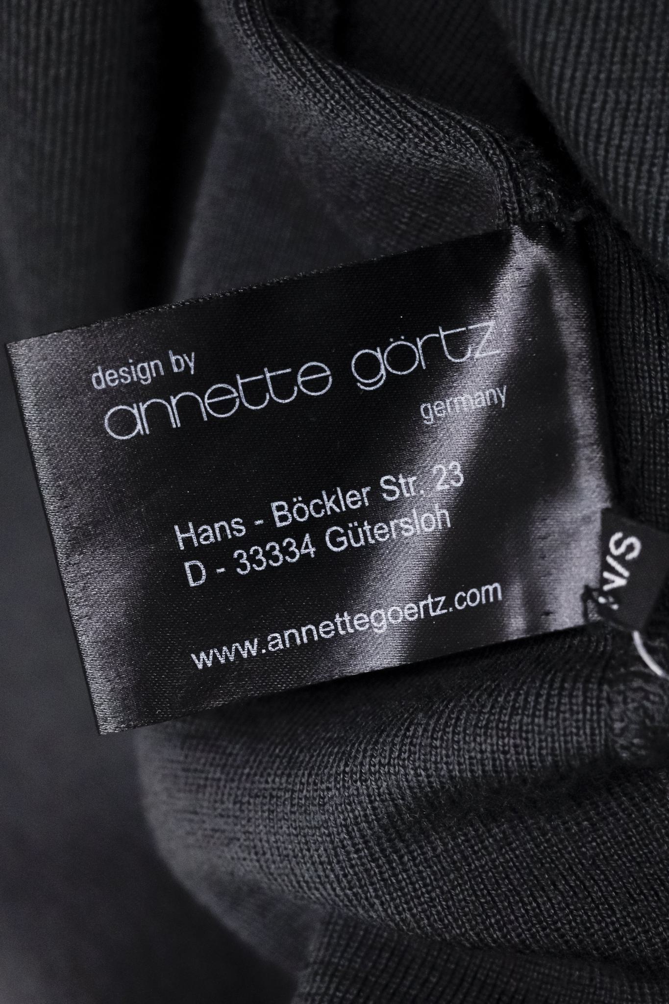 Annette Gortz Kubi AW/14 Leather Trim Grey Tie Cardigan