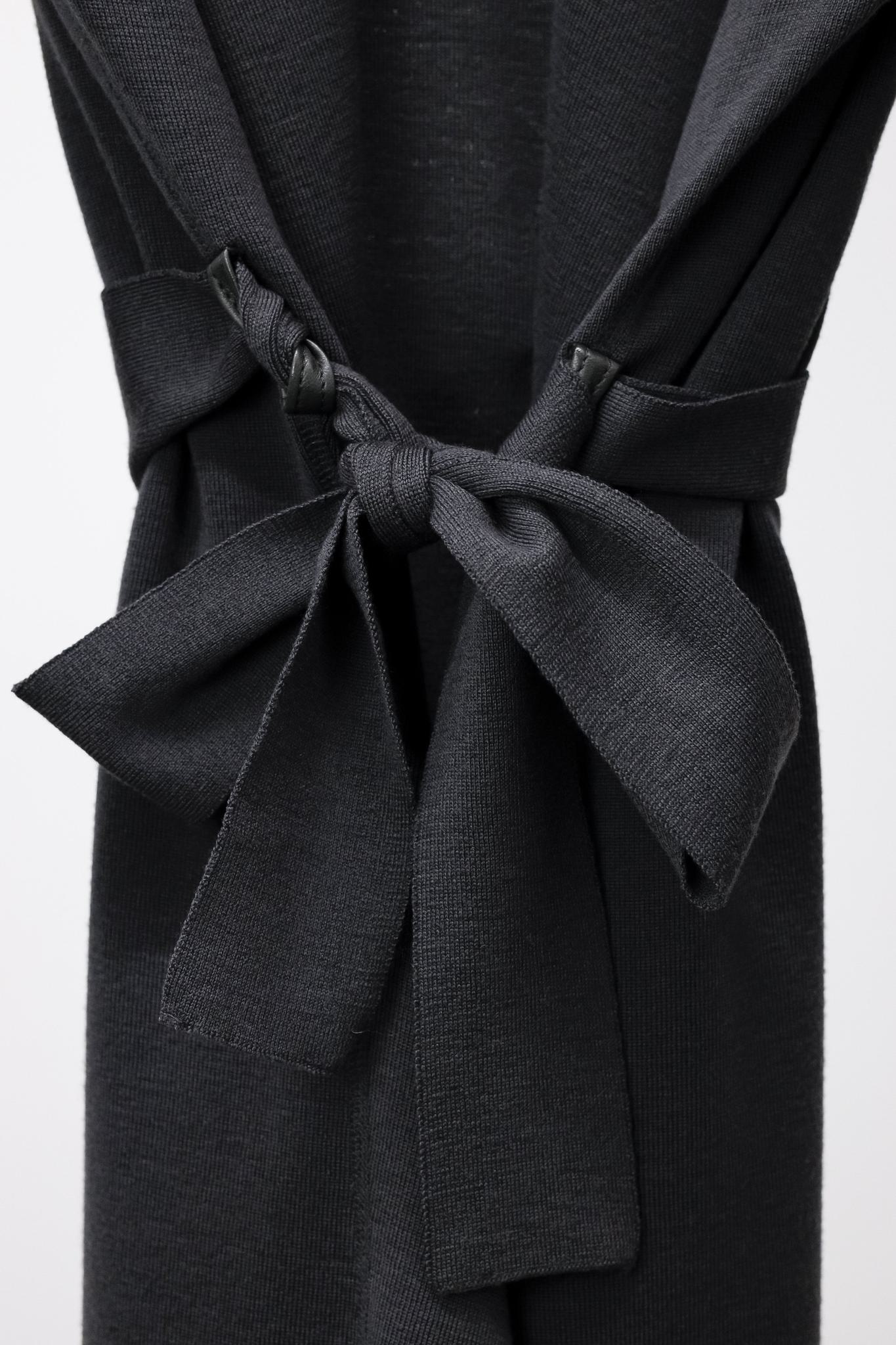 Annette Gortz Kubi AW/14 Leather Trim Grey Tie Cardigan