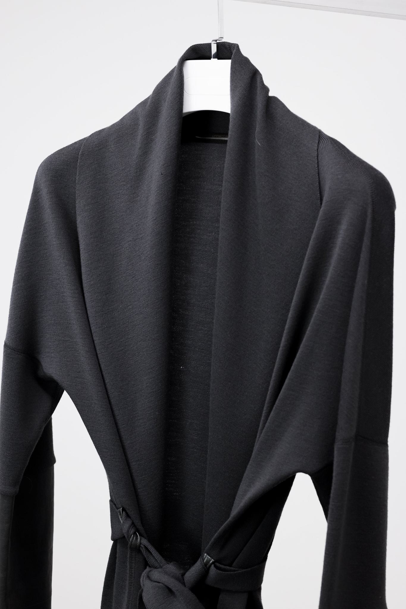 Annette Gortz Kubi AW/14 Leather Trim Grey Tie Cardigan