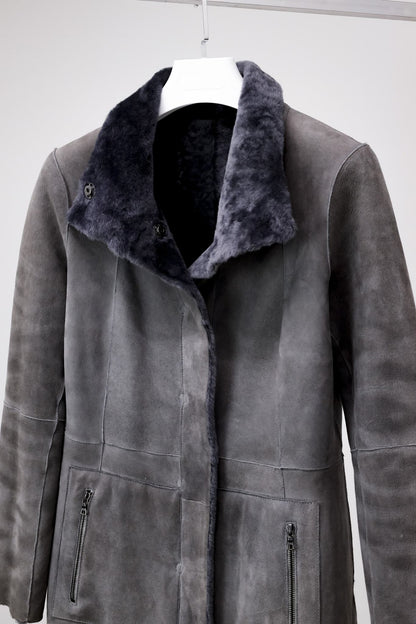 Blank Reversable Grey Nubuck Coat