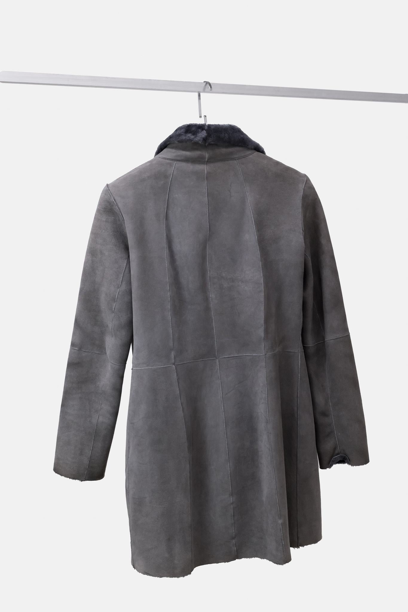 Blank Reversable Grey Nubuck Coat