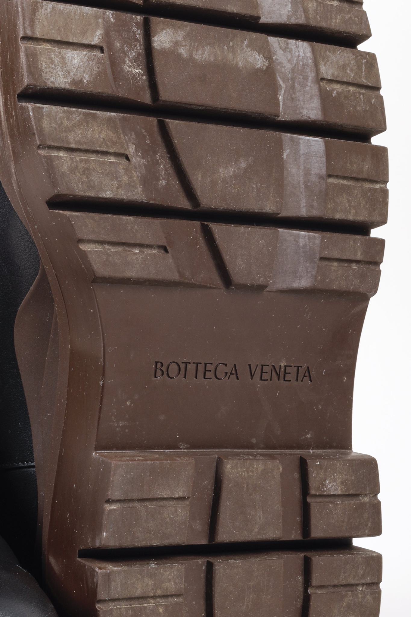 Bottega Veneta Black & Brown Tire Chelsea Boots