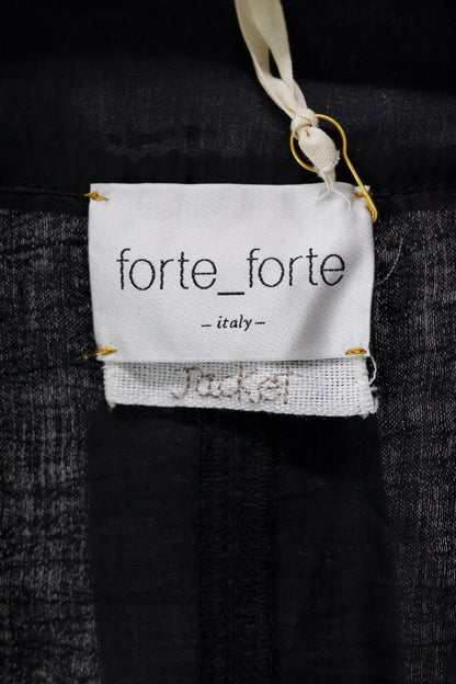 Forte_Forte Black Linen Front Tie My Jacket