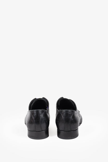 N.D.C. Made By Hand Black Pointed Toe Leather Derby Shoe