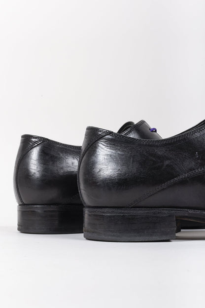 N.D.C. Made By Hand Black Pointed Toe Leather Derby Shoe