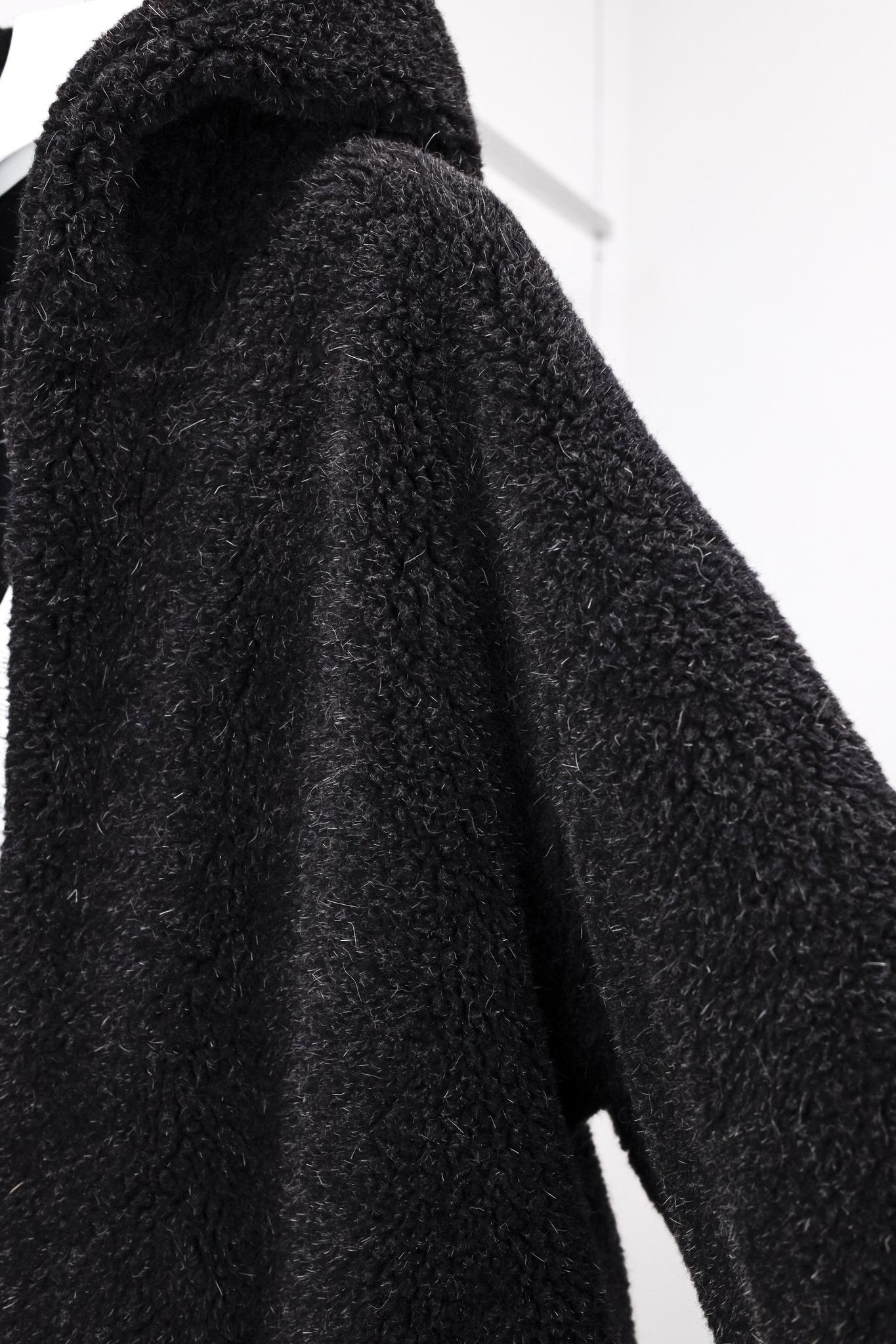 Doublet Real Fur Mix Grey Oversized Hooded Coat