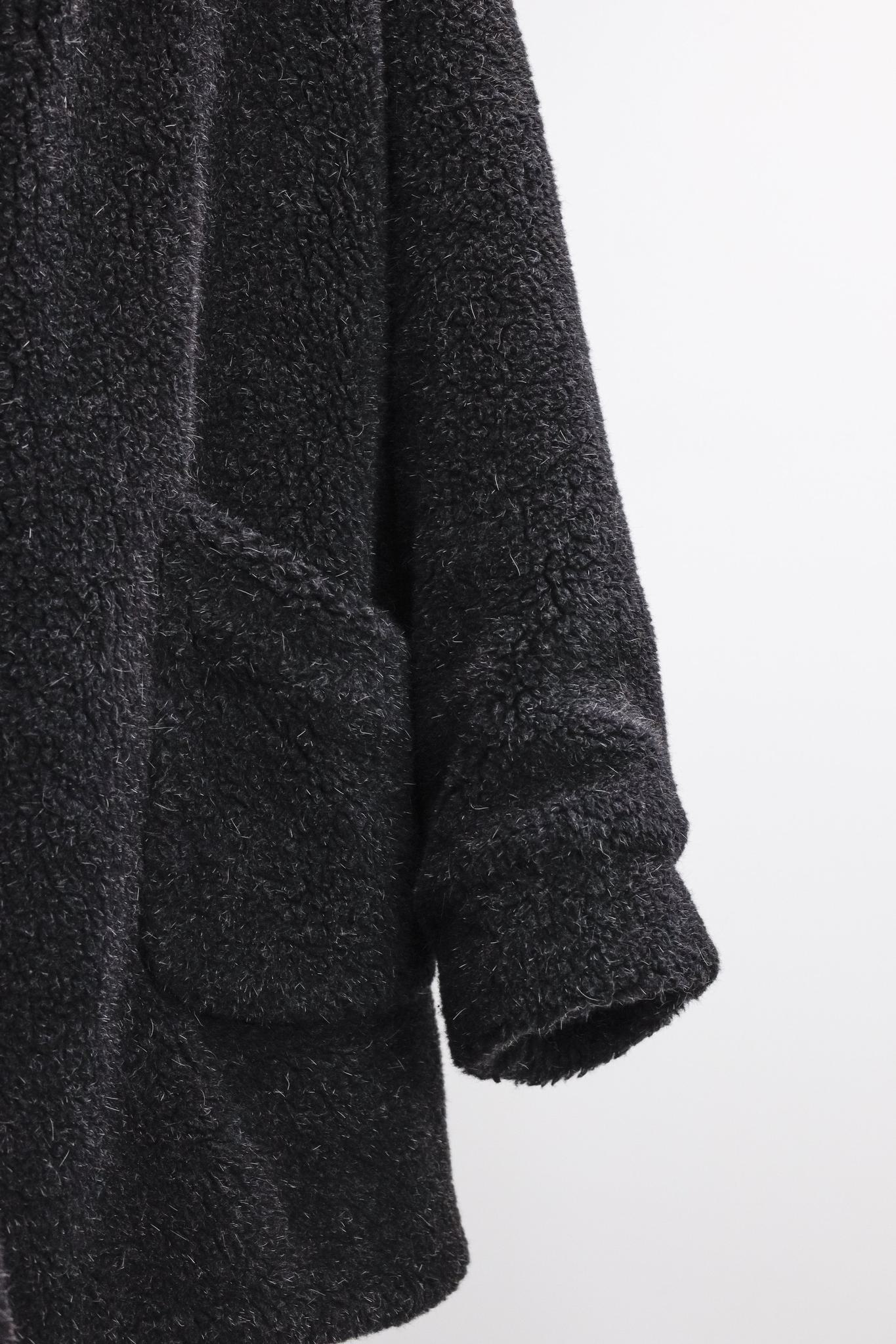 Doublet Real Fur Mix Grey Oversized Hooded Coat