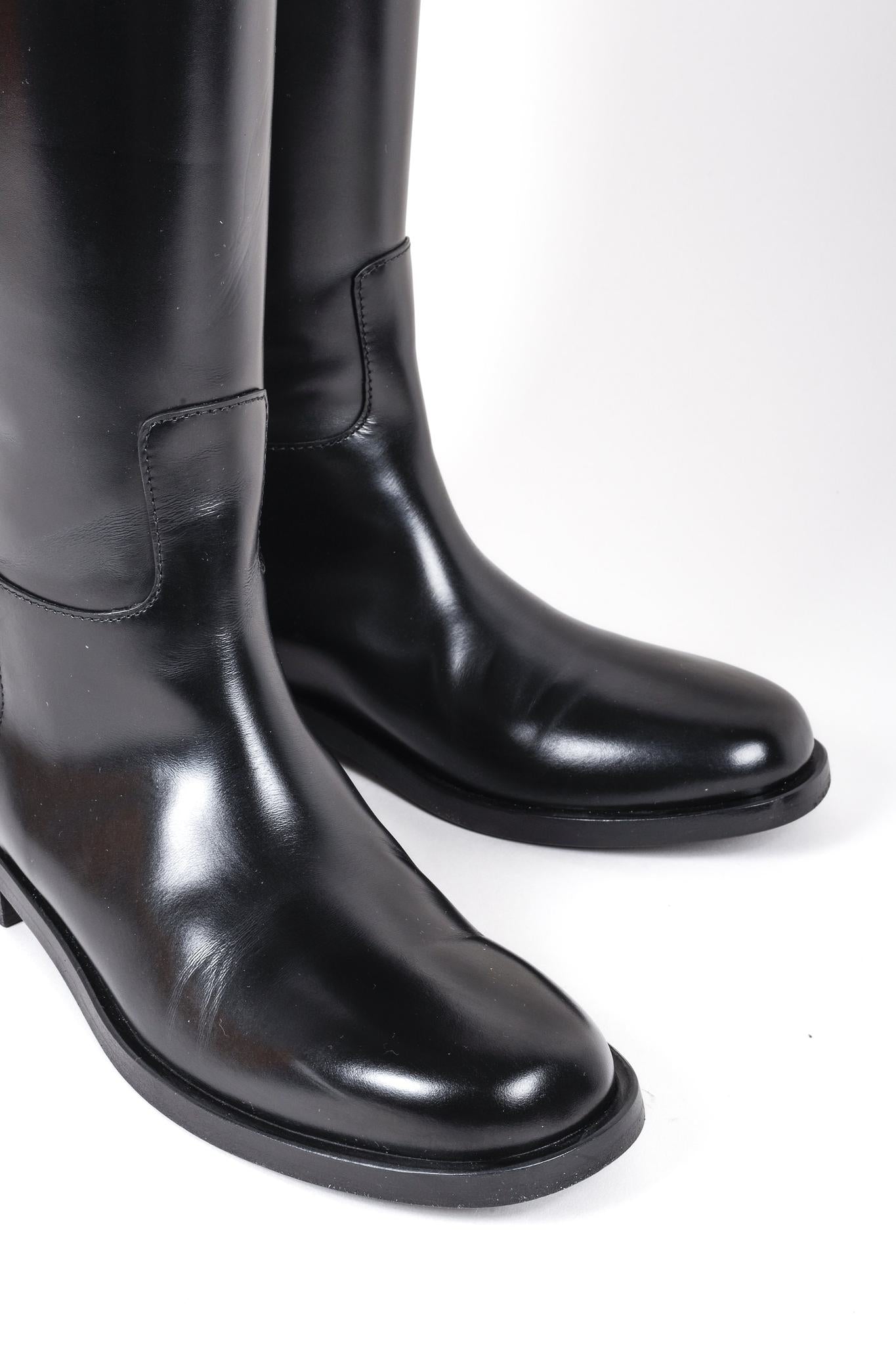 Valentino Garavani Roman Stud Black Riding Boots