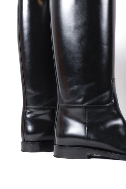 Valentino Garavani Roman Stud Black Riding Boots